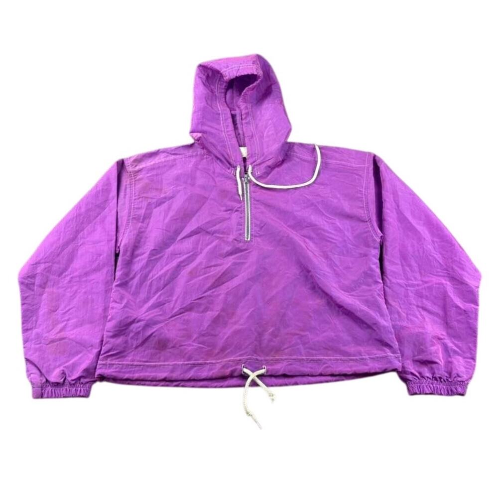 Vintage Zzapp Anorak Jacket Women S Purple Hooded Quarter Zip Windbreaker Light